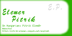 elemer pitrik business card